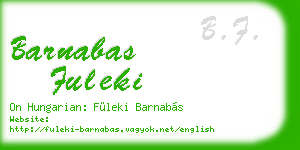 barnabas fuleki business card