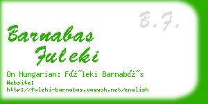 barnabas fuleki business card